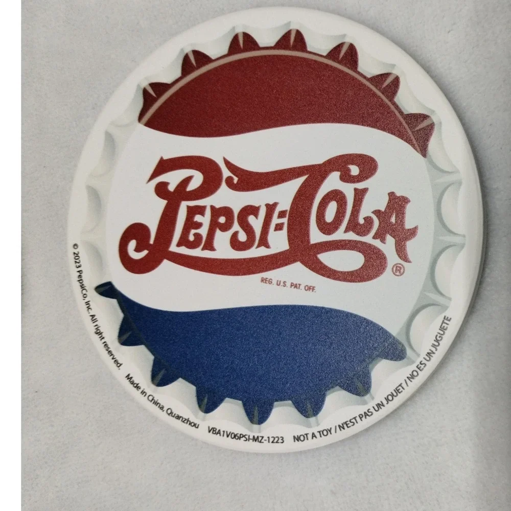 Pepsi Cola Ceramic Coaster Set of 4 Bottle Cap Style Retro Soda‎ Bar Decor